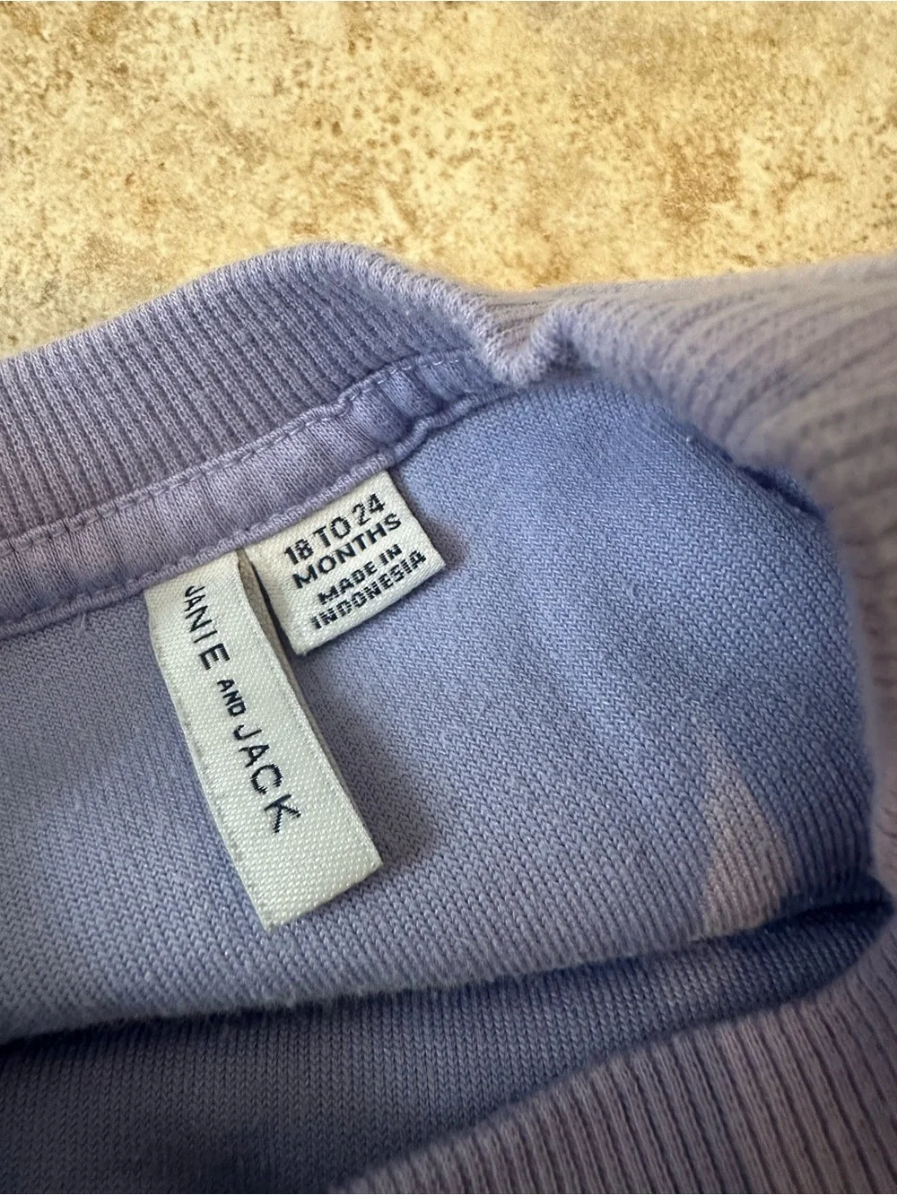 Janie and Jack Lavender Puff-Sleeve Top with Cream Joggers